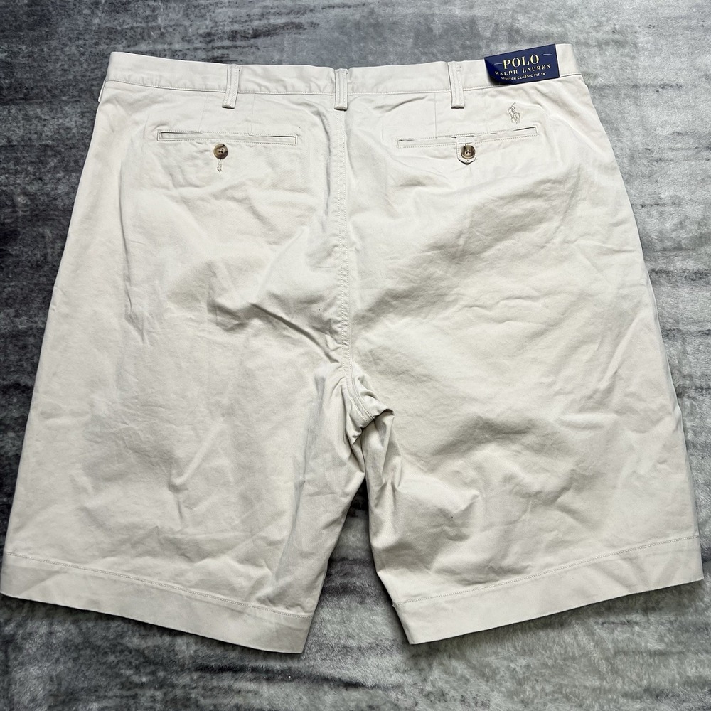 NWT Polo Ralph Lauren Stretch Classic Fit Shorts Mens 40 Tall Tan Flat Front - Picture 5 of 5